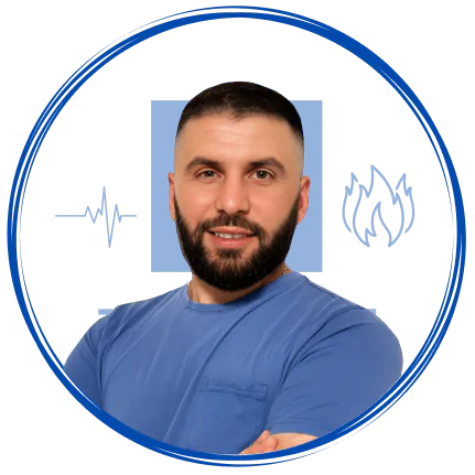 Redian Karriqi übernimmt die Montage von Brandschutzlösungen.